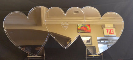 Mirrored Triple Heart Drop Guest Book