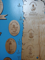 Oregon Coast - Laser Cut Wood Map