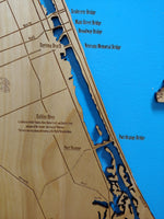 Ormond Beach and Daytona Beach, Florida - laser cut wood map