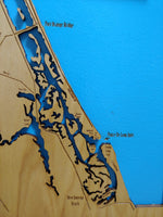 Ormond Beach and Daytona Beach, Florida - laser cut wood map