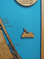Ormond Beach and Daytona Beach, Florida - laser cut wood map