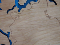 Lake Santeetlah, North Carolina - Laser Cut Wood Map