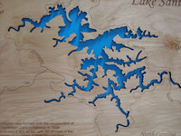 Lake Santeetlah, North Carolina - Laser Cut Wood Map
