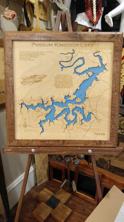 Possom Kingdom Lake TX Framed Map