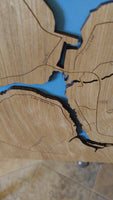 Lake Stonycreek, Pennsylvania - laser cut wood map