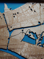 New Orleans, Louisiana Coastal Map - laser cut wood map