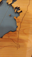 Lake Ontario, New York - Laser Cut Wood Map