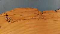 Lake Ontario, New York - Laser Cut Wood Map
