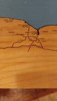 Lake Ontario, New York - Laser Cut Wood Map