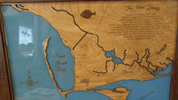 Saint Joseph Bay, Florida - Coastal Map - laser cut wood map