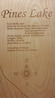Pines Lake, New Jersey - laser cut wood map