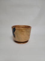 Maple Bowl with Turquoise Epoxy - Rare Wood Turned by Ken Minyard