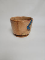 Maple Bowl with Turquoise Epoxy - Rare Wood Turned by Ken Minyard