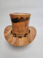 Ambrosia Maple Cowboy Hat - Rare Wood Turned Men's Headwear #264