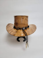 Butternut Cowboy Hat - Rare Wood Turned Men's Headwear #379