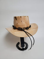 Birdseye Maple Cowboy Hat - Rare Wood Turned Men's Headwear #400