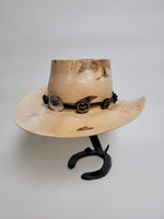 Birdseye Maple Cowboy Hat - Rare Wood Turned Men's Headwear #400