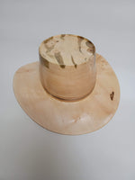 Birdseye Maple Cowboy Hat - Rare Wood Turned Men's Headwear #400