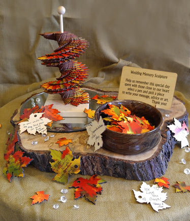 Colorful Fall Leaves Memory Sculpture