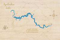 Apalachia Lake, North Carolina - Laser Cut Wood Map