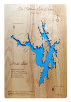 Badin Lake, NC - Laser Cut Wood Map
