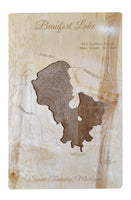 Beaufort Lake, Michigan - Laser Cut Wood Map