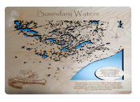 The Boundary Waters - Laser Cut Wood Map