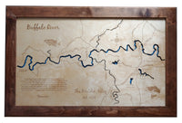 Buffalo River, Tennessee - Laser Cut Wood Map