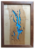 Candlewood Lake, Connecticut - Laser Cut Wood Map