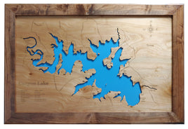 Canyon Lake, Texas - Laser Cut Wood Map