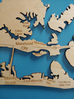 Cape Lookout, Southern Outer Banks, NC - laser cut wood map