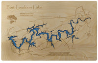 Fort Loudoun Lake, TN - Laser Cut Wood Map