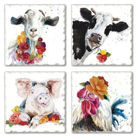 Fancy Farm Coaster Set