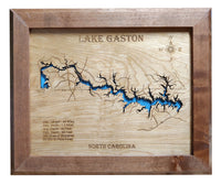 Lake Gaston, NC - Laser Cut Wood Map