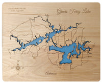 Greers Ferry Lake, Arkansas - Laser Cut Wood Map