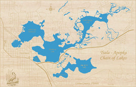 Lake Henderson, Florida - Laser Cut Wood Map