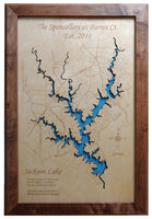 Jackson Lake, Georgia - Laser Cut Wood Map