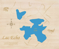 Lac Echo, Quebec - Laser Cut Wood Map