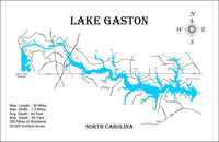 Lake Gaston, NC - Laser Cut Wood Map