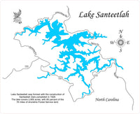 Lake Santeetlah, North Carolina - Laser Cut Wood Map