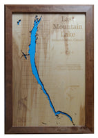 Last Mountain Lake, Saskatchewan  - Laser Cut Wood Map