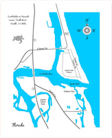 Loxahatchee River, Florida - Laser Cut Wood Map