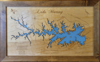 Lake Murray, South Carolina - Laser Cut Wood Map