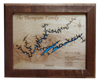 Norris Lake, TN - Laser Cut Wood Map