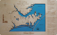 Neuse River, North Carolina - Laser Cut Wood Map