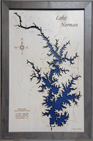 Lake Norman, North Carolina - Laser Cut Wood Map