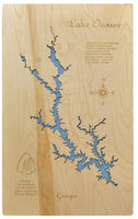 Lake Oconee, Georgia - Laser Cut Wood Map