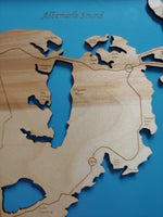 Outer Banks, North Carolina - Horizontal - laser cut wood map