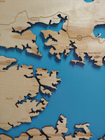 Outer Banks, North Carolina - Horizontal - laser cut wood map
