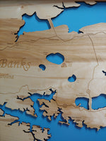 Outer Banks, North Carolina - Horizontal - laser cut wood map